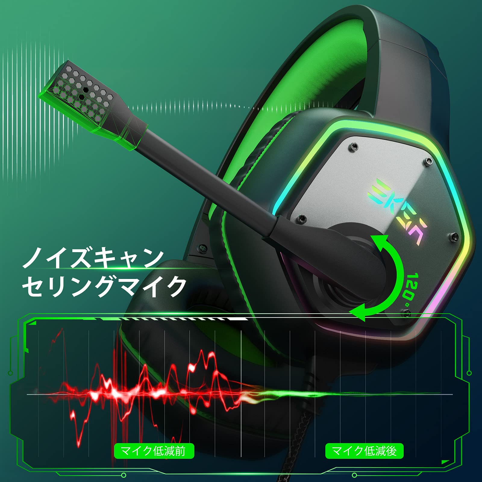 ゲーミングヘッドセット　EKSA Amazon.co.jp: EKSA ゲーミングヘッドセットPS4/PS5/PC用USB